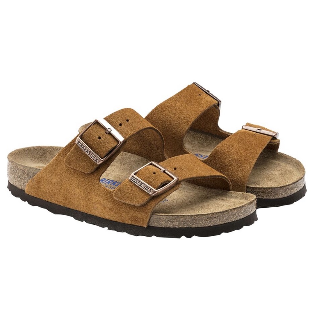 Birkenstock Arizona Soft Natural Mink Suede Sandal
